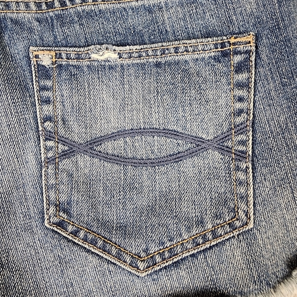 Abercrombie & Fitch Distressed Jean Denim Shorts Low Rise Button Fly Blue Size 8 - Picture 10 of 13
